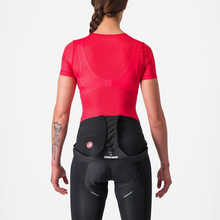 Castelli PRO MESH W SHORT SLEEVE στρώμα βάσης γυναικεια κοκκινα | ZTAJOP-968