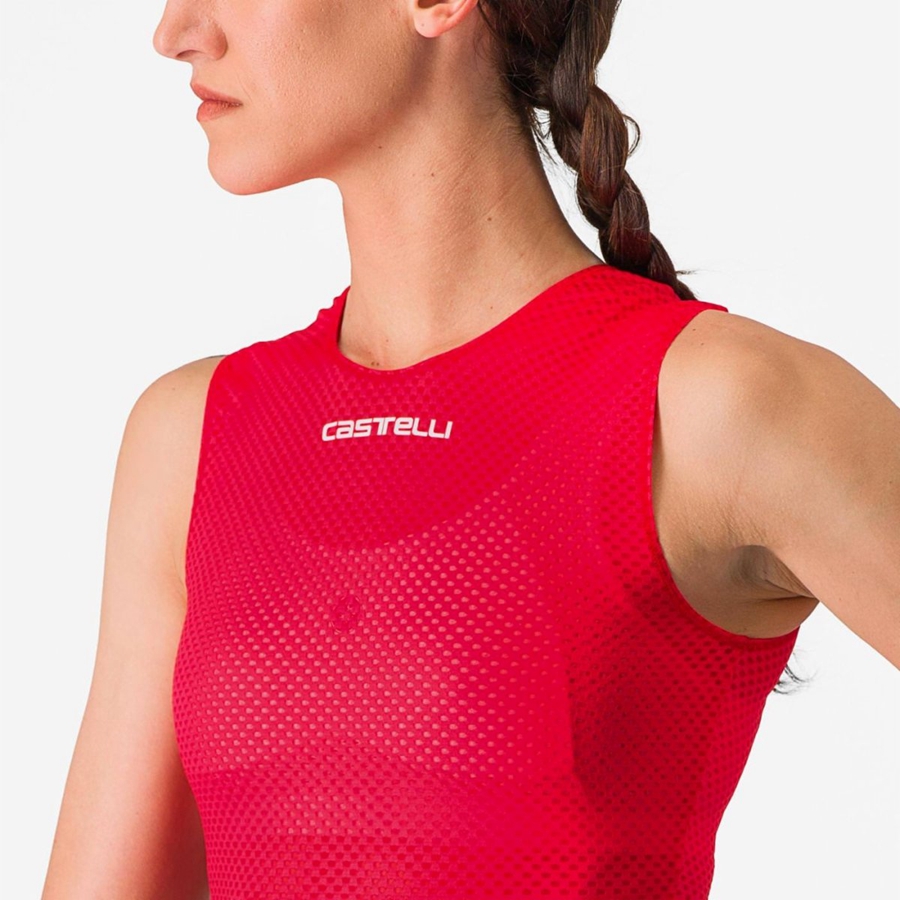 Castelli PRO MESH W SLEEVELESS στρώμα βάσης γυναικεια κοκκινα | YAVRIX-643