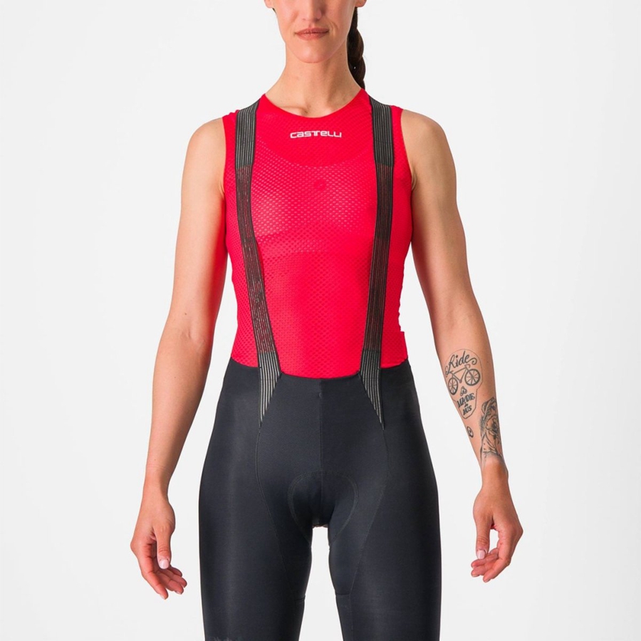 Castelli PRO MESH W SLEEVELESS στρώμα βάσης γυναικεια κοκκινα | YAVRIX-643