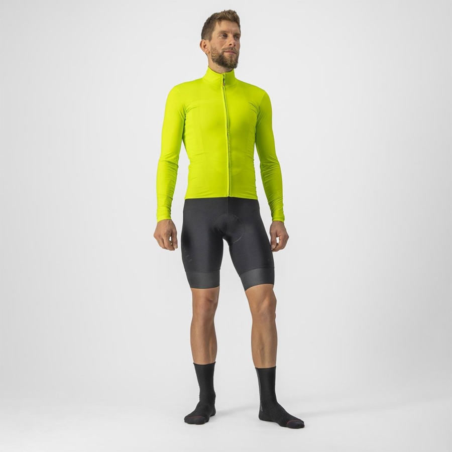 Castelli PRO THERMAL MID LS Φανελα ανδρικα ανοιχτο πρασινο | OIDKGE-694