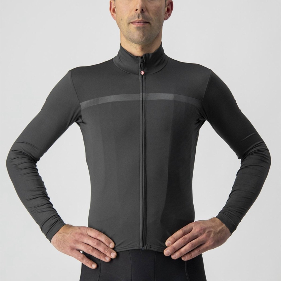 Castelli PRO THERMAL MID LS Φανελα ανδρικα σκούρο γκρι | VTZNHW-625