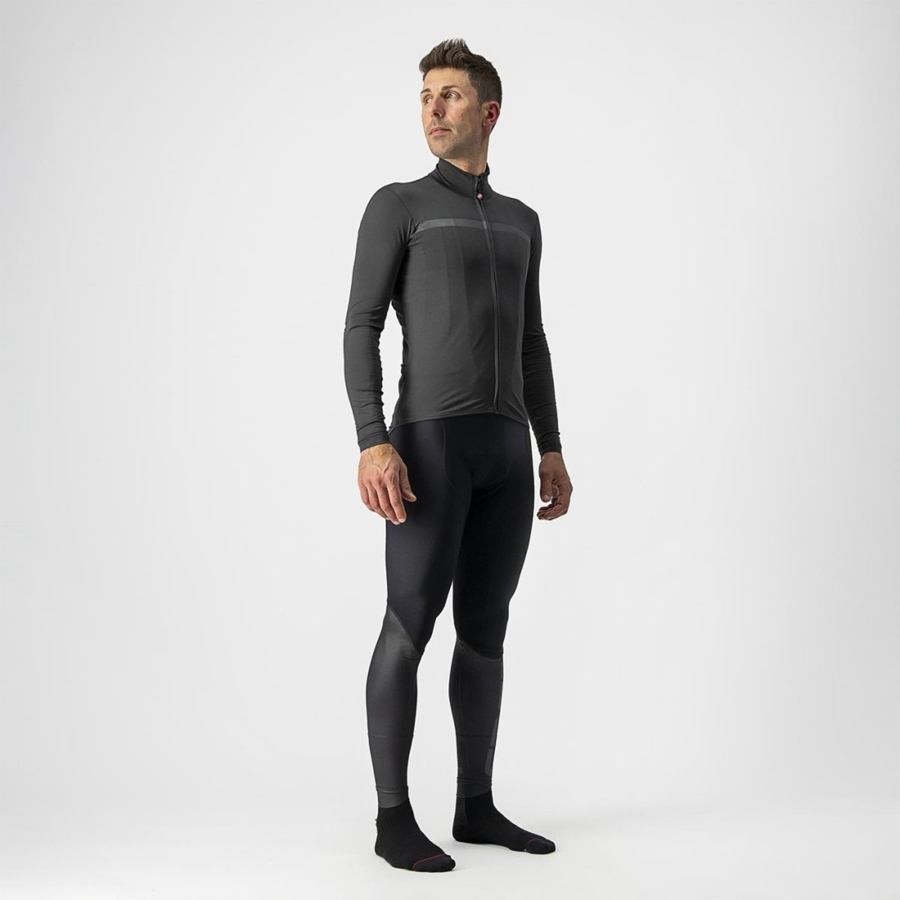 Castelli PRO THERMAL MID LS Φανελα ανδρικα σκούρο γκρι | VTZNHW-625