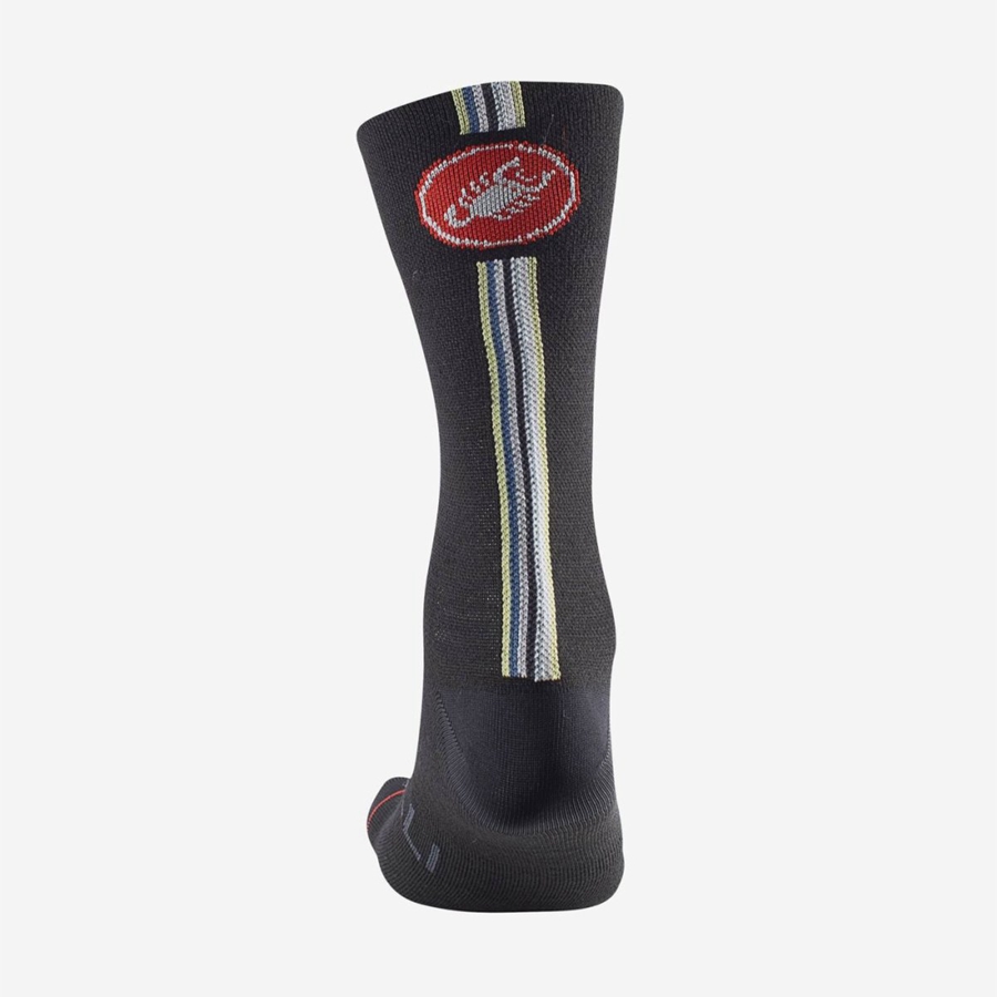 Castelli RACING STRIPE 18 Καλτσεσ ανδρικα μαυρα | BKPLEI-712