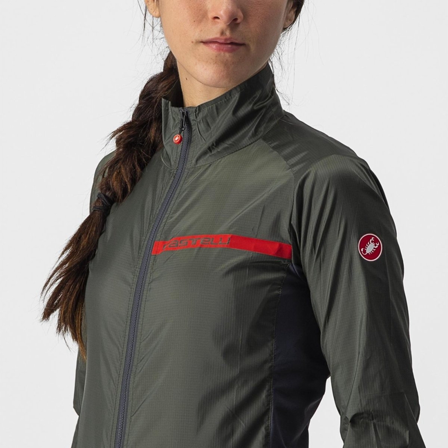 Castelli SQUADRA STRETCH W Προστασια γυναικεια πρασινο σκούρο γκρι | LMSAKJ-769