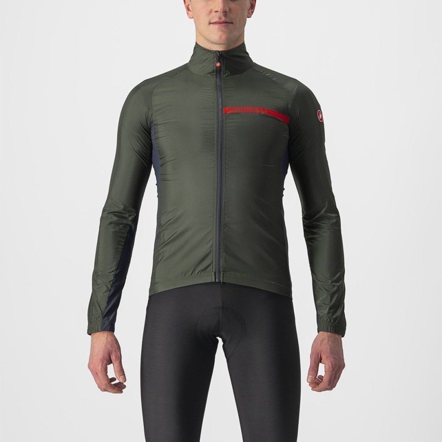 Castelli SQUADRA STRETCH Προστασια ανδρικα πρασινο σκούρο γκρι | ZXNLHS-285