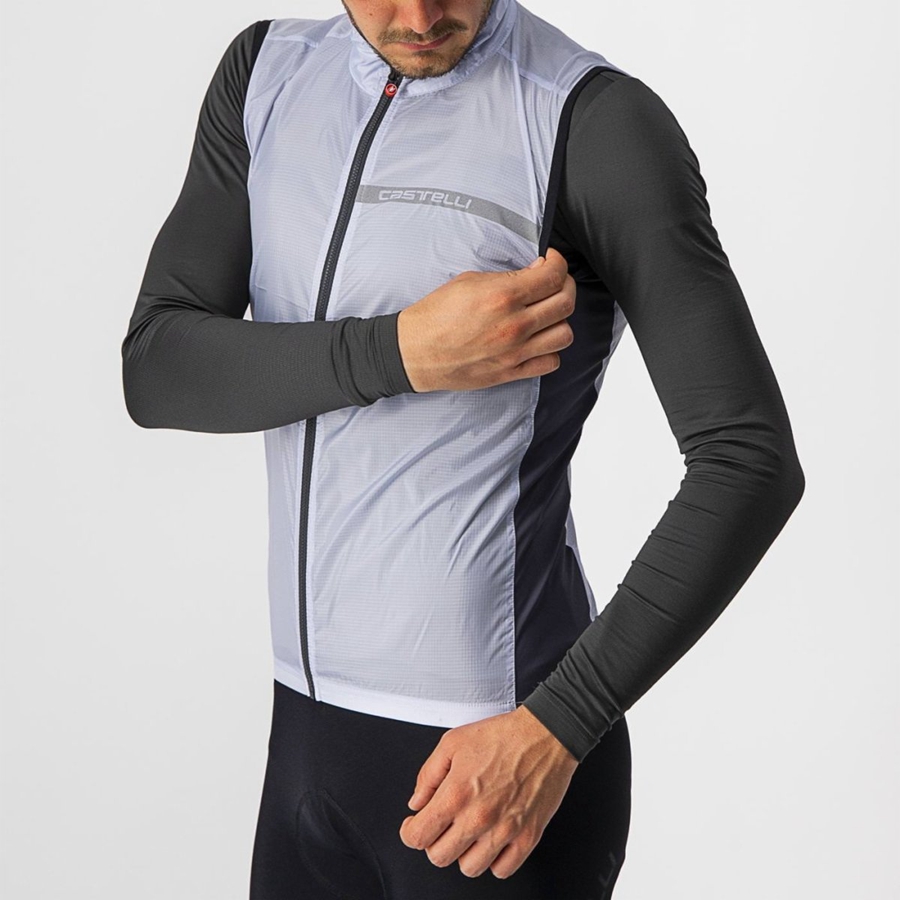 Castelli SQUADRA STRETCH Γιλεκο ανδρικα ασημι γκρι σκούρο γκρι | ZRNELU-981