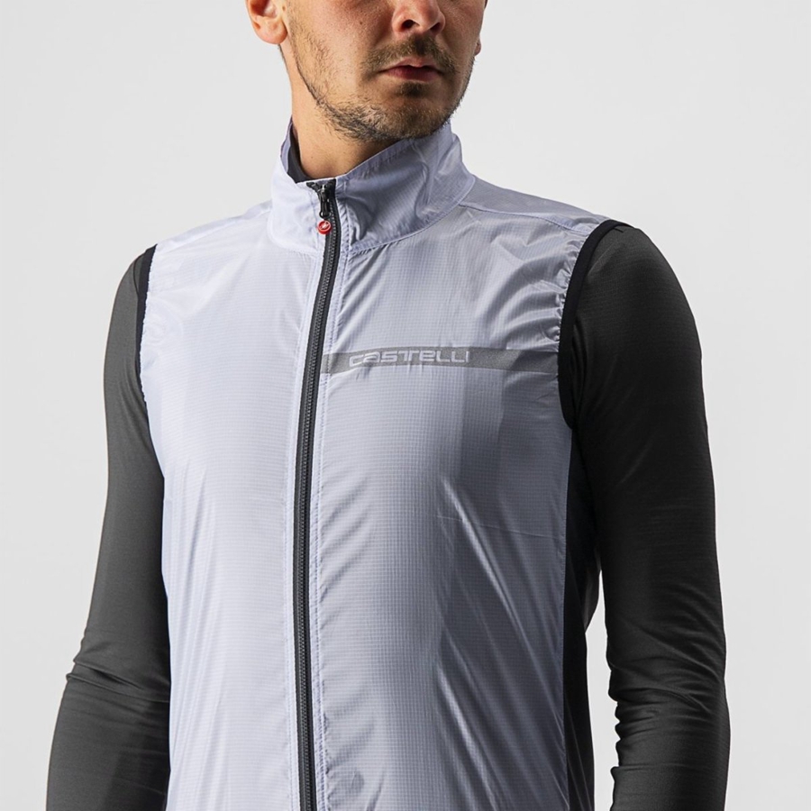 Castelli SQUADRA STRETCH Γιλεκο ανδρικα ασημι γκρι σκούρο γκρι | ZRNELU-981