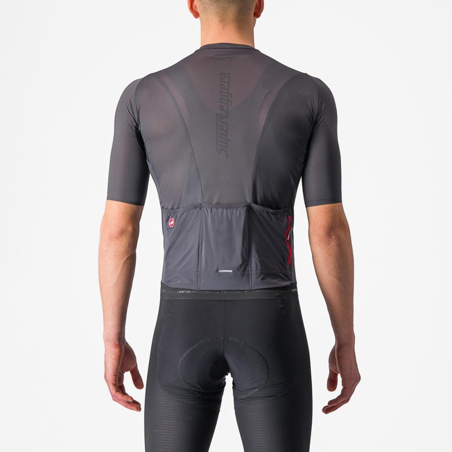 Castelli SUPERLEGGERA 3 Φανελα ανδρικα σκούρο γκρι | WPJMRV-586