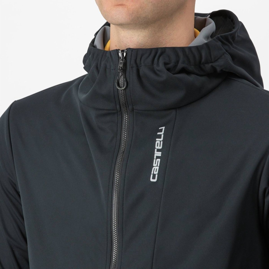 Castelli TRAIL HOODIE Μπουφαν ανδρικα μαυρα | ZISVPB-287