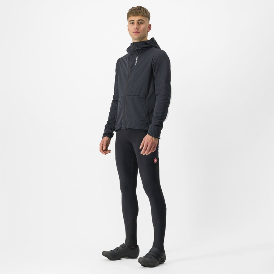 Castelli TRAIL HOODIE Μπουφαν ανδρικα μαυρα | ZISVPB-287