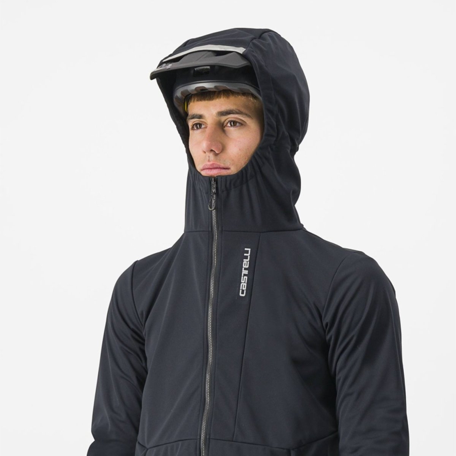 Castelli TRAIL HOODIE Μπουφαν ανδρικα μαυρα | ZISVPB-287