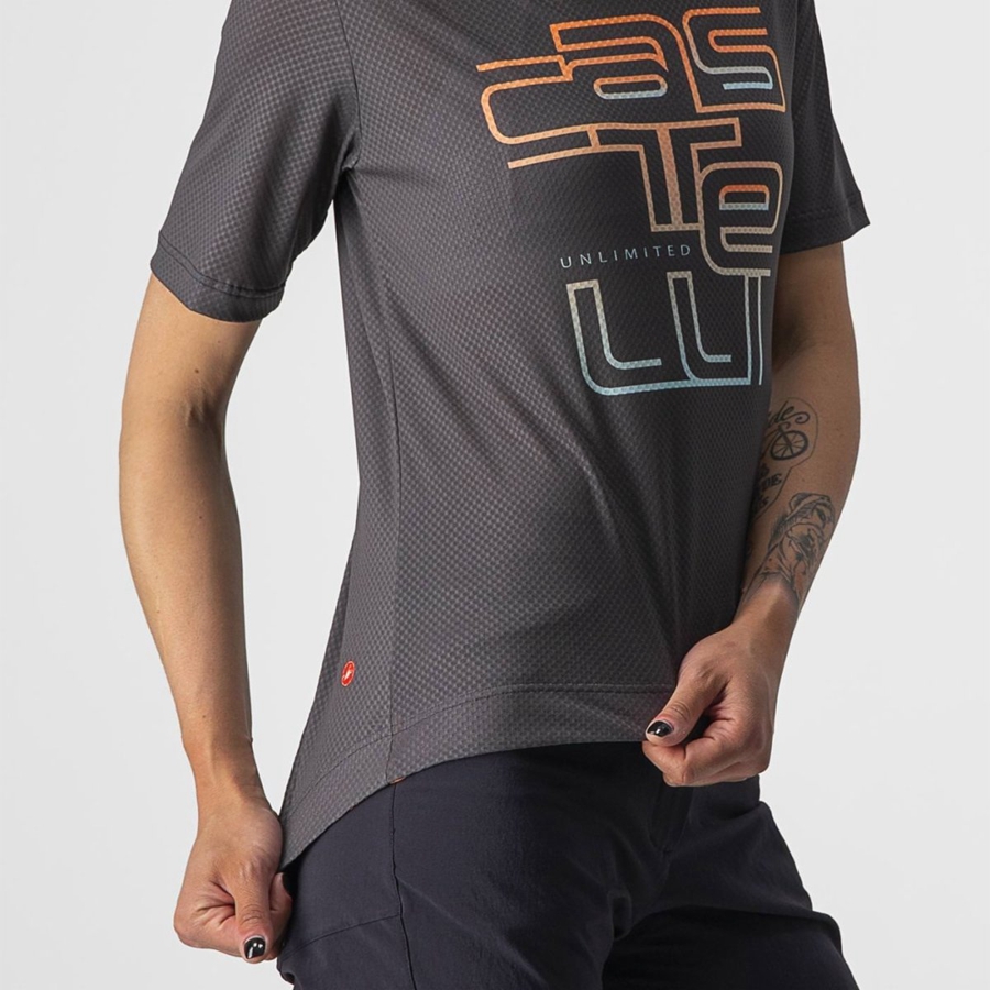 Castelli TRAIL TECH W TEE Φανελα γυναικεια σκούρο γκρι | ZJOUTV-214