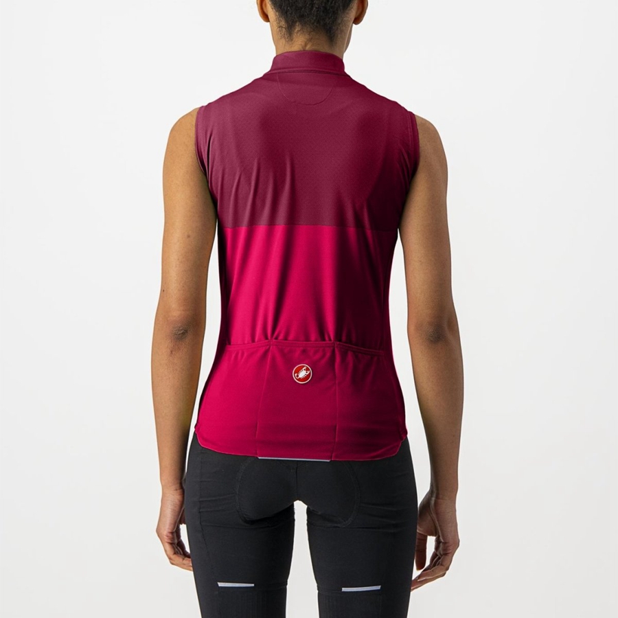 Castelli VELOCISSIMA SLEEVELESS Φανελα γυναικεια κοκκινα μπορντο | DWRFYA-327