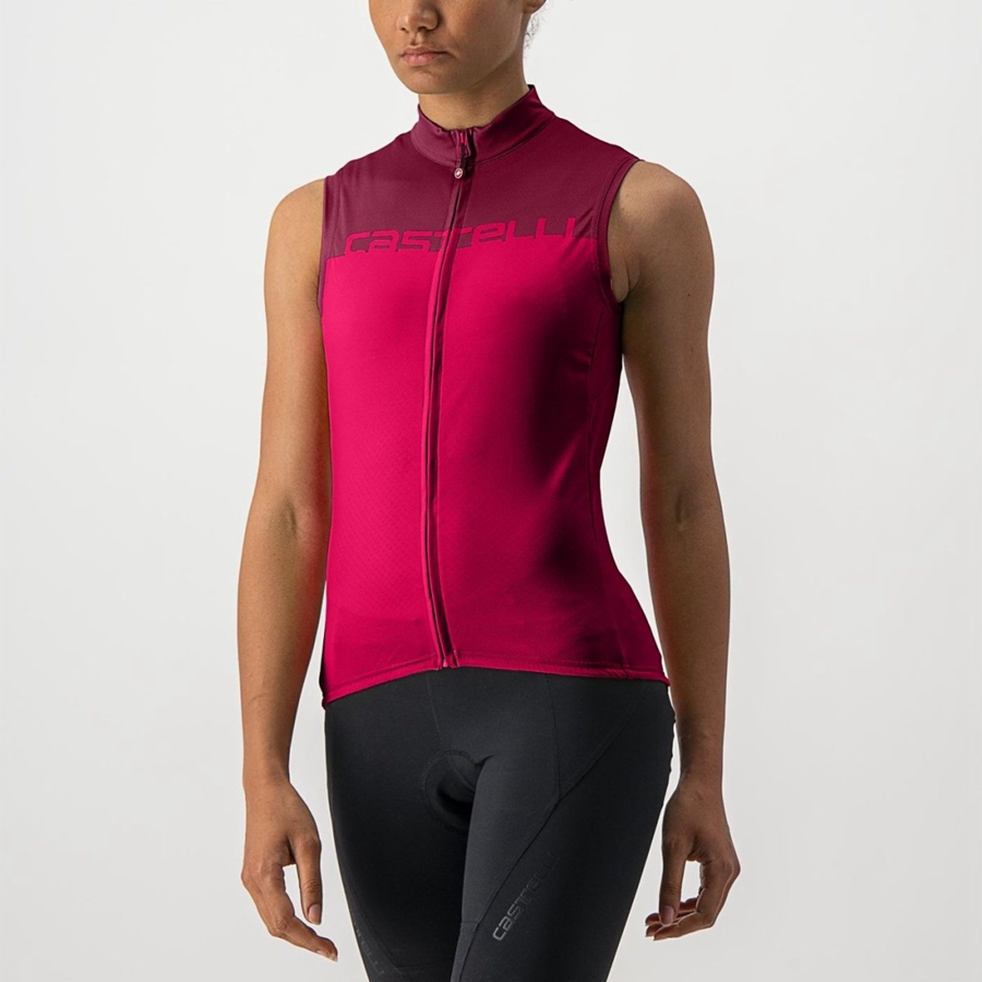 Castelli VELOCISSIMA SLEEVELESS Φανελα γυναικεια κοκκινα μπορντο | DWRFYA-327