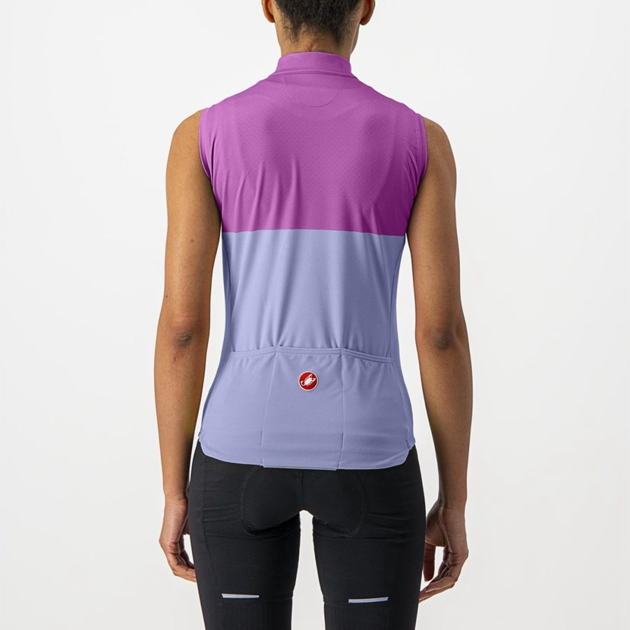 Castelli VELOCISSIMA SLEEVELESS Φανελα γυναικεια μωβ ασπρα | FZABTP-710