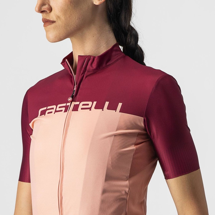 Castelli VELOCISSIMA Φανελα γυναικεια ροζ μπορντο | DTWLXZ-732