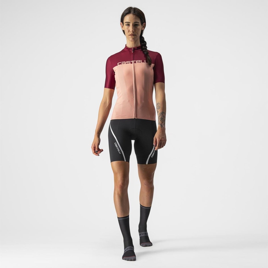 Castelli VELOCISSIMA Φανελα γυναικεια ροζ μπορντο | DTWLXZ-732