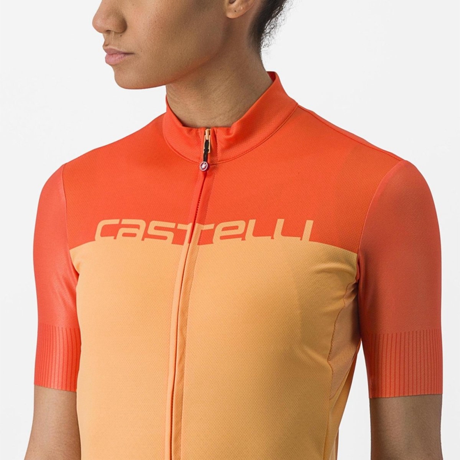 Castelli VELOCISSIMA Φανελα γυναικεια πορτοκαλι βαθυ κοκκινα | QCMBES-594