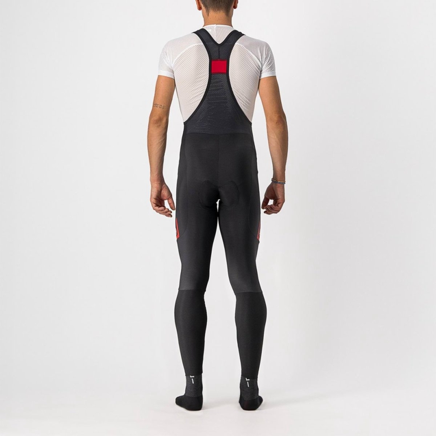 Castelli VELOCISSIMO 5 καλσόν με σαλιάρα ανδρικα μαυρα κοκκινα | IMHQNT-897